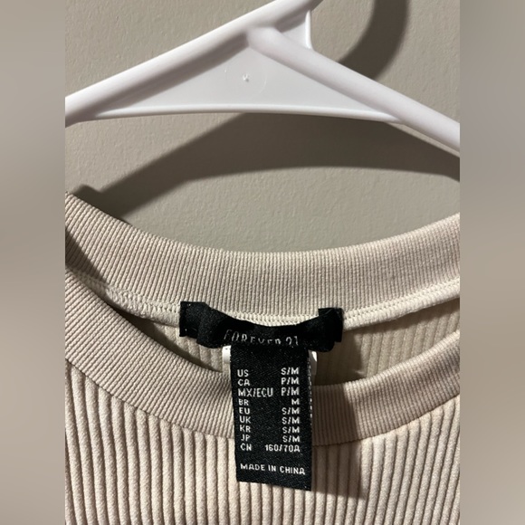 Forever 21 tan ripped bodysuit, size s/m - Picture 2 of 3